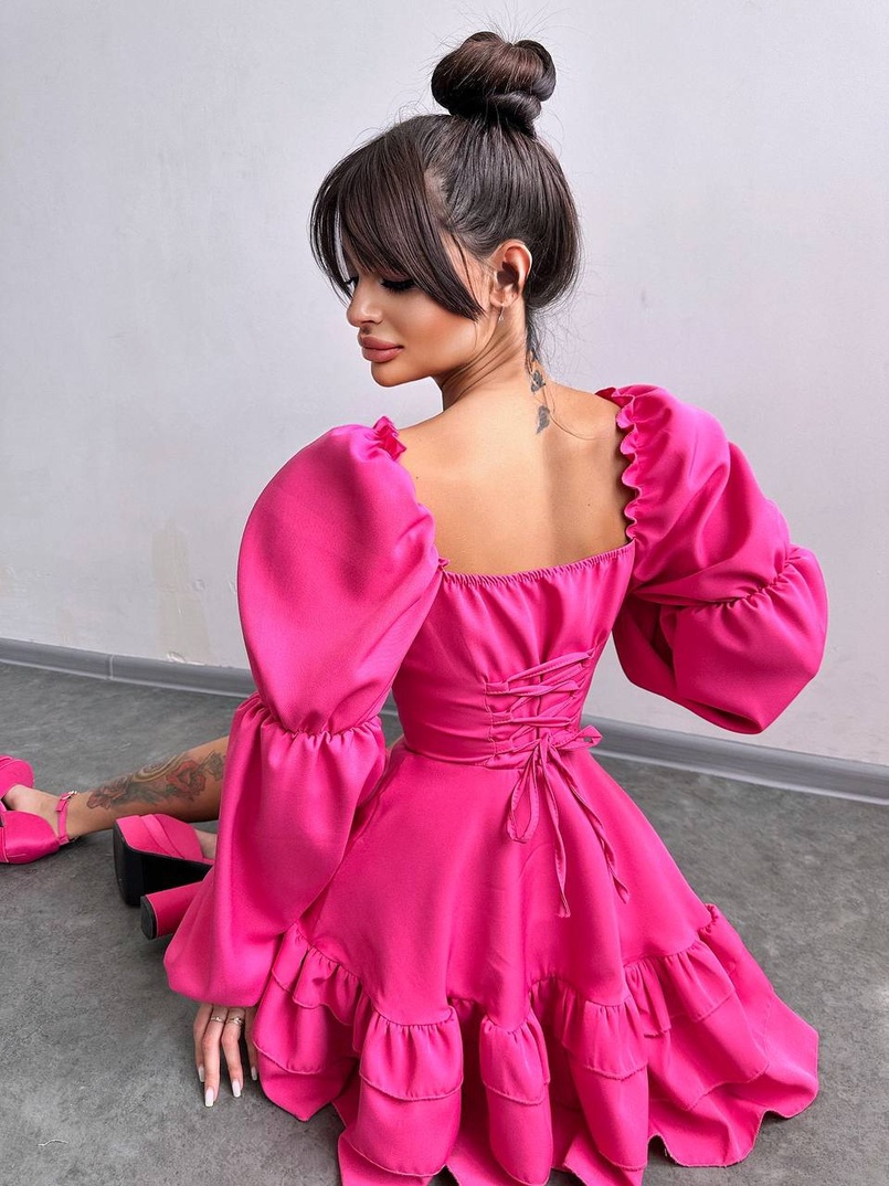 Сукня з воланами на ґудзиках  Сукня з воланами на ґудзиках  | PUSHKA SHOP