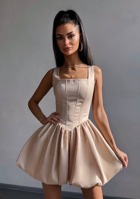 Атласна корсетна сукня міні  | PUSHKA SHOP