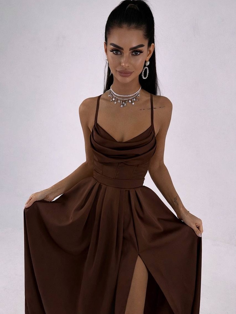 Атласний комплект: корсет + спідниця максі  | PUSHKA SHOP