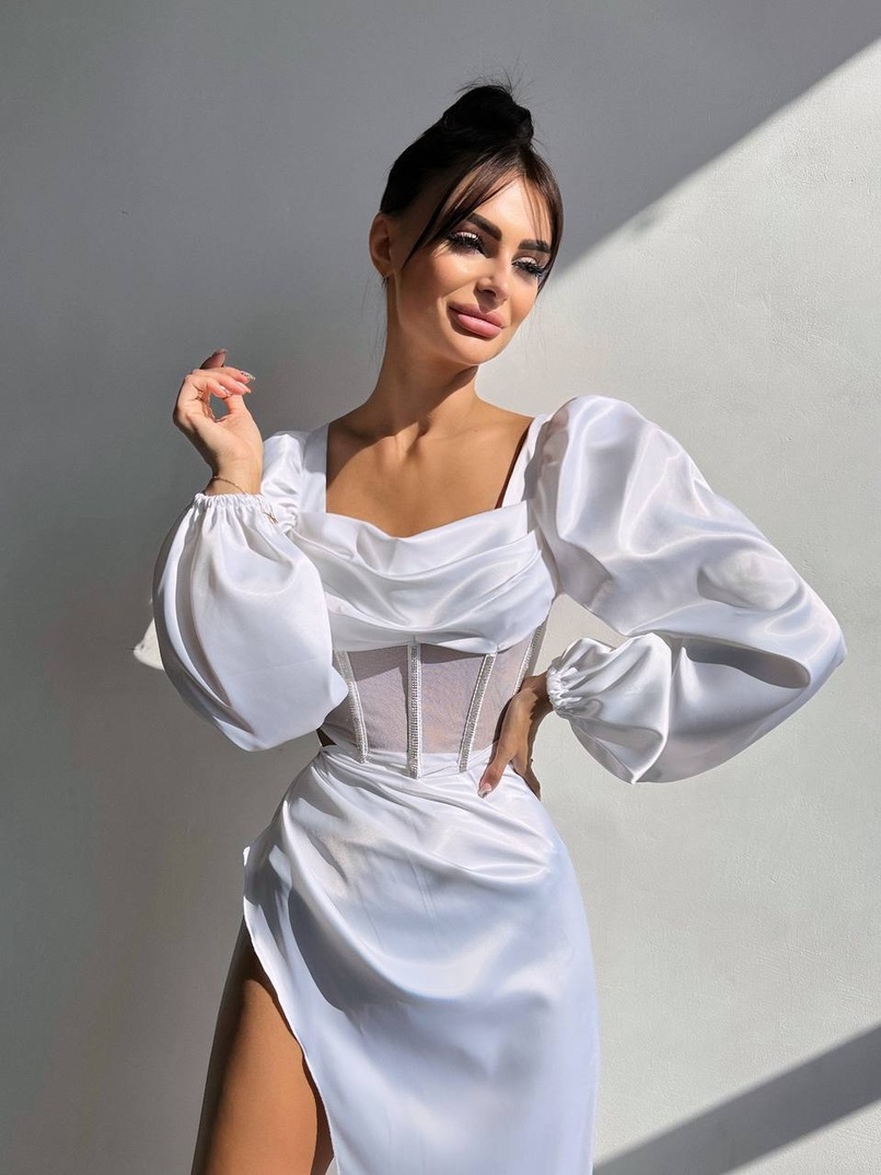 Комплект: корсет, декорований стразами   + спідниця максі з драпіруванням  Комплект: корсет, декорований стразами   + спідниця максі з драпіруванням  | PUSHKA SHOP