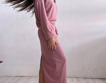 Костюм із теплого трикотажу-рубчика: светр + спідниця Костюм із теплого трикотажу-рубчика: светр + спідниця | PUSHKA SHOP