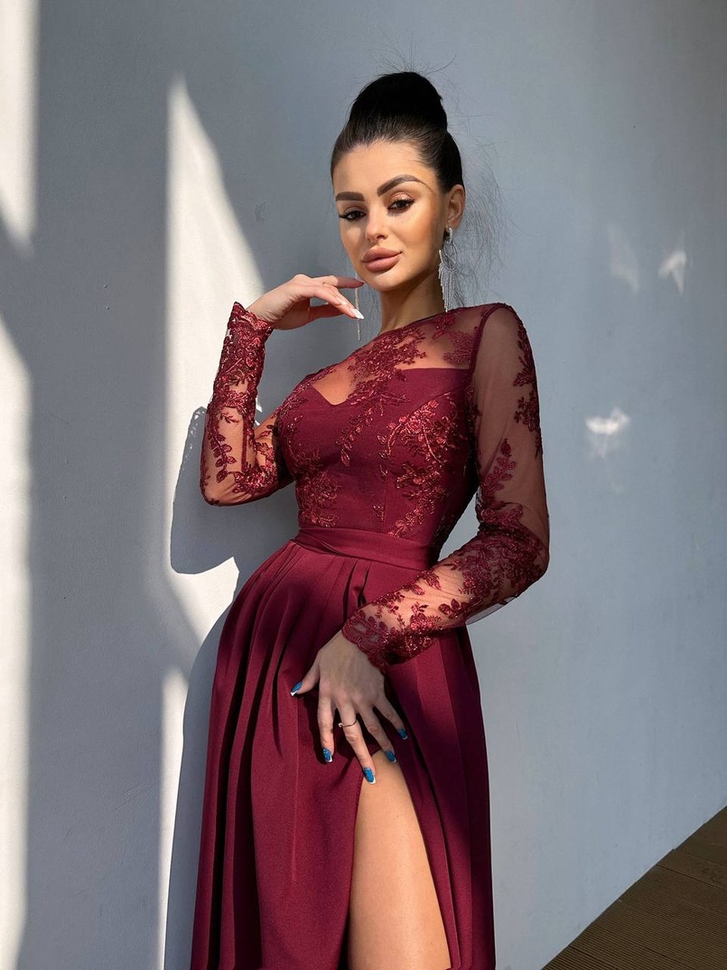 Сукня максі з мереживом  | PUSHKA SHOP