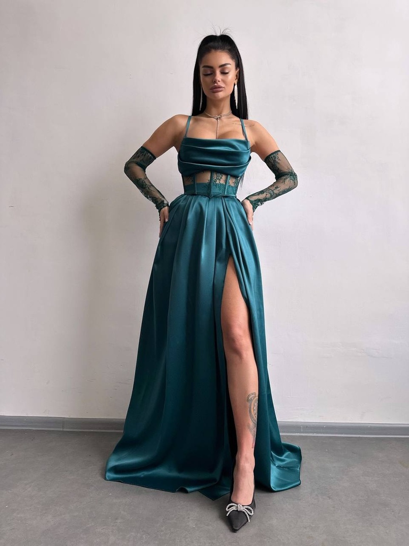 Атласний комплект: корсет + спідниця максі Атласний комплект: корсет + спідниця максі | PUSHKA SHOP