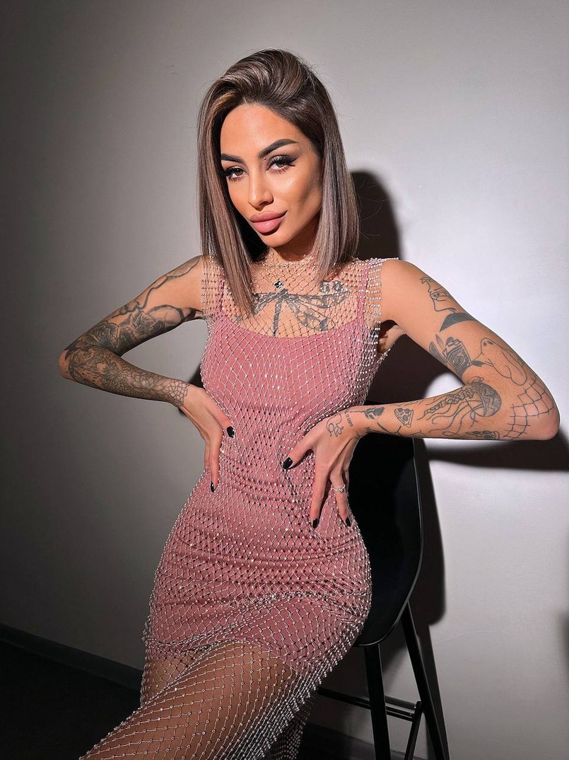 Сукня із сітки зі стразами на трикотажній підкладці  Сукня із сітки зі стразами на трикотажній підкладці  | PUSHKA SHOP