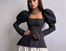 Сукня з об'ємними рукавами + спідниця з воланами Сукня з об'ємними рукавами + спідниця з воланами | PUSHKA SHOP