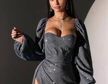 Сяючий комплект: корсет  + спідниця  максі з драпіруванням | PUSHKA SHOP