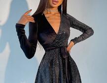 Оксамитова сукня з блискітками Оксамитова сукня з блискітками | PUSHKA SHOP