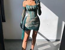 Сукня міні зі шлейфом та рукавичками Сукня міні зі шлейфом та рукавичками | PUSHKA SHOP