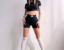 Комплект: топ на ґудзиках + велосипедки Комплект: топ на ґудзиках + велосипедки | PUSHKA SHOP