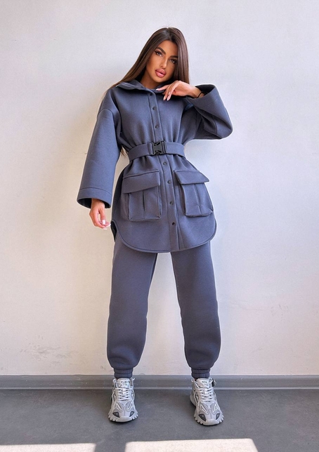 Комплект: тепла сорочка на кнопках + джоггери | PUSHKA SHOP