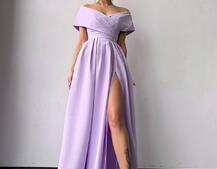 Сукня максі  з відкритими плечима та розрізом на спідниці | PUSHKA SHOP