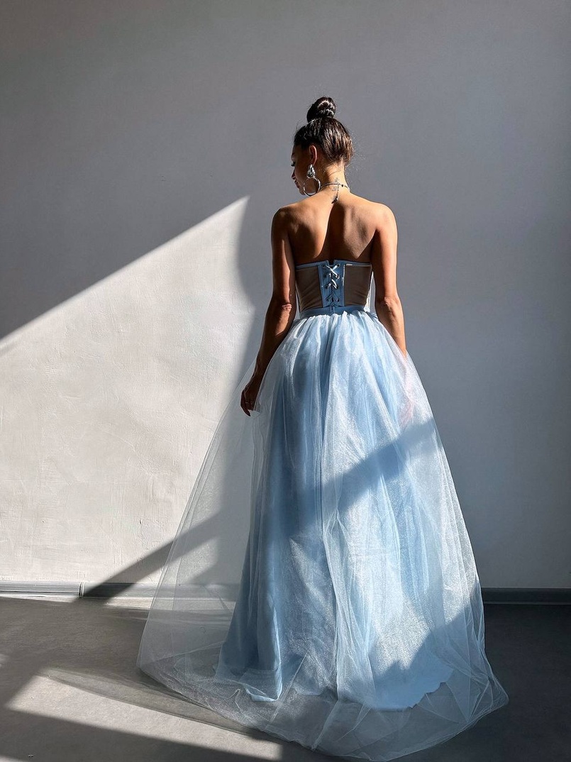 Комплект: корсет бюстьє декорований стразами + пишна спідниця максі  Ручна робота  Комплект: корсет бюстьє декорований стразами + пишна спідниця максі  Ручна робота  | PUSHKA SHOP