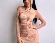 Сукня міні з драпіруванням  | PUSHKA SHOP