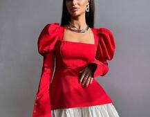 Сукня з об'ємними рукавами + спідниця з воланами Сукня з об'ємними рукавами + спідниця з воланами | PUSHKA SHOP