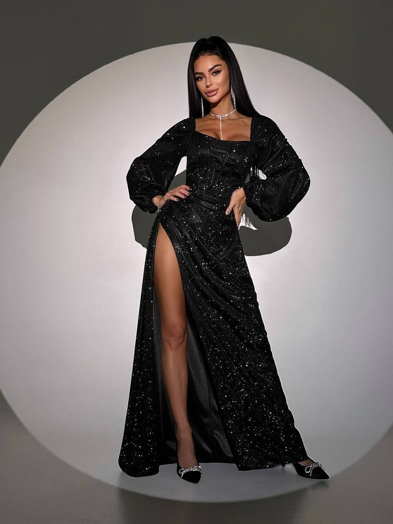 Сяючий комплект: корсет + спідниця  максі з драпіруванням Сяючий комплект: корсет + спідниця  максі з драпіруванням | PUSHKA SHOP