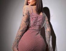 Сукня із сітки зі стразами на трикотажній підкладці  Сукня із сітки зі стразами на трикотажній підкладці  | PUSHKA SHOP