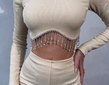 Комплект : штани кльош і топ , декорований бахромою зі страз Ручна робота Комплект : штани кльош і топ , декорований бахромою зі страз Ручна робота | PUSHKA SHOP