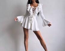 Сукня з з воланами на ґудзиках  Сукня з з воланами на ґудзиках  | PUSHKA SHOP