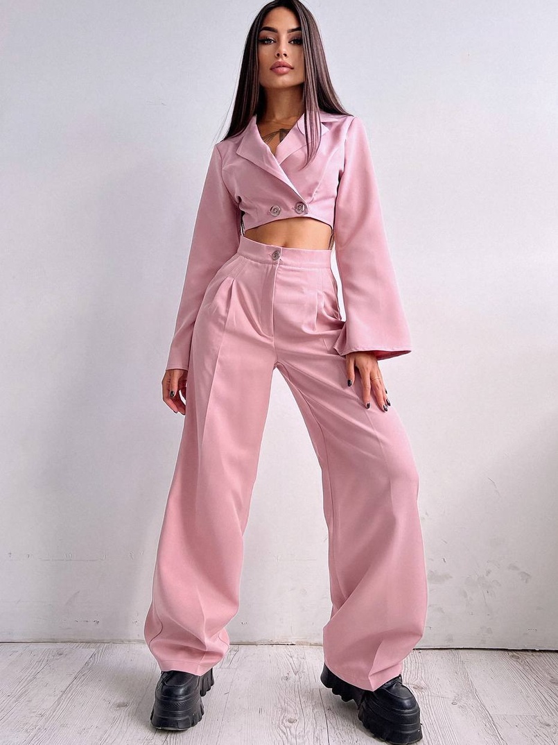 Брючный костюм с широкими штанами  Брючный костюм с широкими штанами  | PUSHKA SHOP