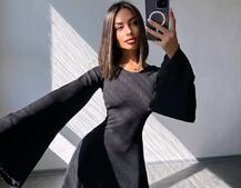 Трикотажна сукня зі шнурівкою на спинці    Трикотажна сукня зі шнурівкою на спинці    | PUSHKA SHOP