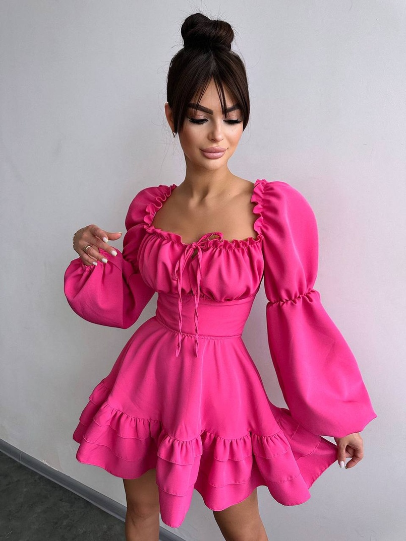 Сукня з воланами та шнурівкою  по спинці Сукня з воланами та шнурівкою  по спинці | PUSHKA SHOP