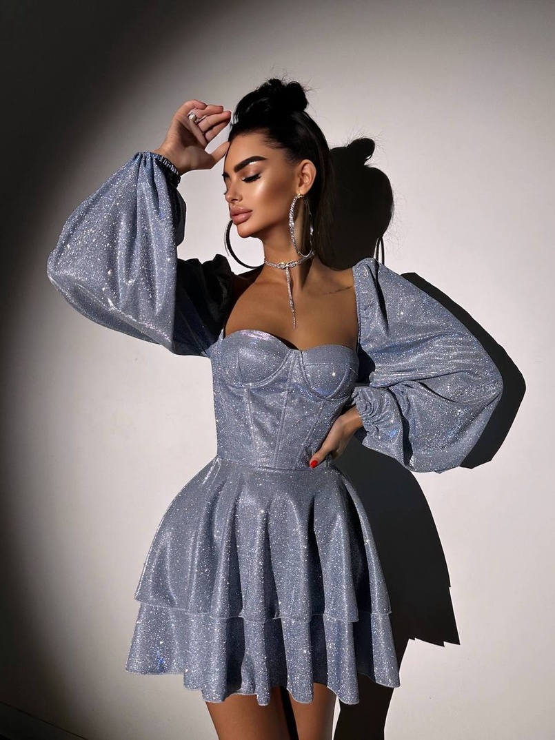 Сяюча корсетна сукня бюстьє з подвійною спідницею Сяюча корсетна сукня бюстьє з подвійною спідницею | PUSHKA SHOP