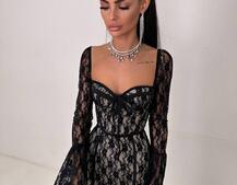 Мереживна сукня максі з чашечками    Мереживна сукня максі з чашечками    | PUSHKA SHOP