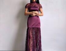 Елегантна сукня максі з мереживом | PUSHKA SHOP