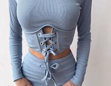 Трикотажний комплект: корсетний топ + легінси Трикотажний комплект: корсетний топ + легінси | PUSHKA SHOP