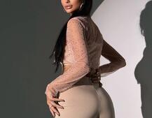 Комплект: топ + штани із сіткою зі стразами  Комплект: топ + штани із сіткою зі стразами  | PUSHKA SHOP