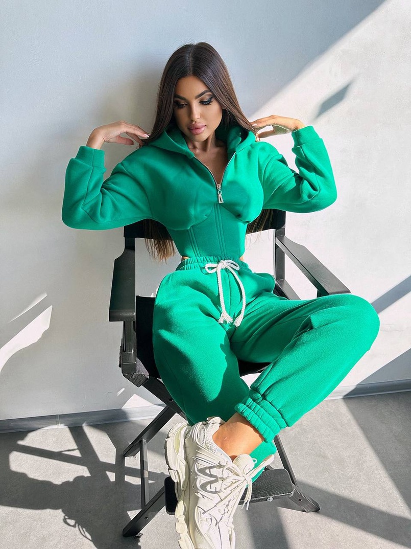 Комплект на флісі : худі з елементами корсету + штани  | PUSHKA SHOP