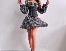 Сукня міні в квітковий принт + прозорий корсет  Сукня міні в квітковий принт + прозорий корсет  | PUSHKA SHOP