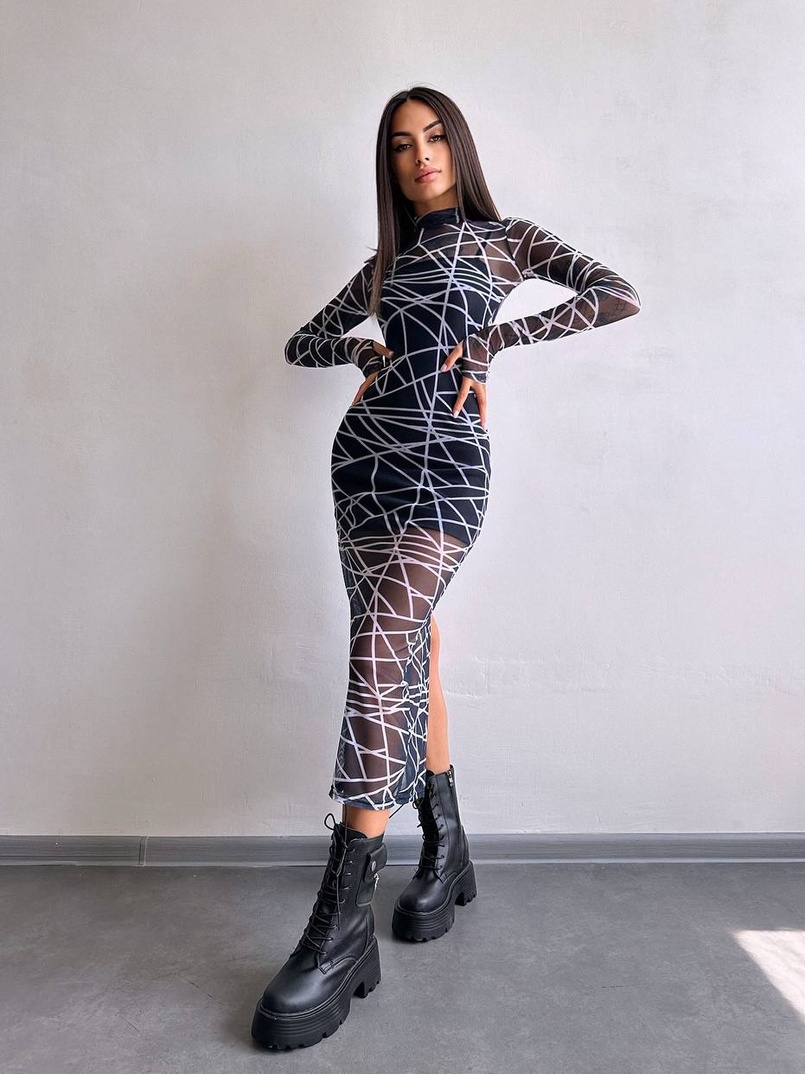 Сукня міді з принтом  Сукня міді з принтом  | PUSHKA SHOP