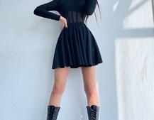 Приталена сукня з корсетною вставкою та спідницею-сонцем Приталена сукня з корсетною вставкою та спідницею-сонцем | PUSHKA SHOP