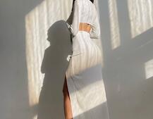 Трикотажный комплект: топ с чашечками push up + юбка миди с разрезом  Трикотажный комплект: топ с чашечками push up + юбка миди с разрезом  | PUSHKA SHOP