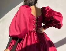 Сукня з обʼємними рукавами та спідницею балоном  Сукня з обʼємними рукавами та спідницею балоном  | PUSHKA SHOP