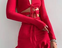 Трикотажна сукня з присбореною спідницею Трикотажна сукня з присбореною спідницею | PUSHKA SHOP