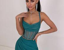 Комплект: корсет декорований стразами + спідниця максі  Комплект: корсет декорований стразами + спідниця максі  | PUSHKA SHOP