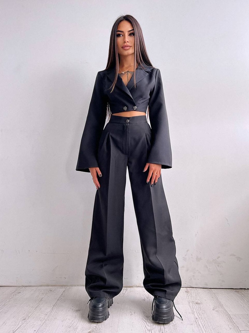 Брючный костюм с широкими штанами  Брючный костюм с широкими штанами  | PUSHKA SHOP