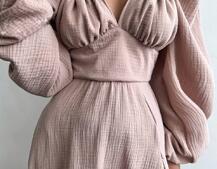 Муслінова сукня -міді з розрізом на ніжці  | PUSHKA SHOP