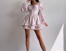 Сукня з квітковим принтом з воланами на ґудзиках  Сукня з квітковим принтом з воланами на ґудзиках  | PUSHKA SHOP