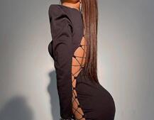 Сукня міді з підплічниками та шнурівкою Розмір вирізу можна регулювати шнурівкою | PUSHKA SHOP