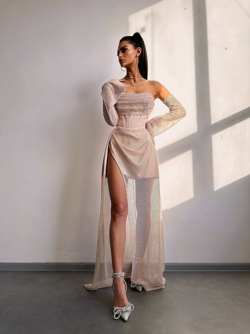 Комплект: корсет з рукавами + спідниця максі Комплект: корсет з рукавами + спідниця максі | PUSHKA SHOP