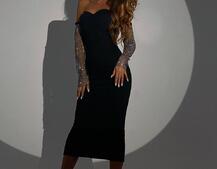 Трикотажна сукня міді  з чашечками  | PUSHKA SHOP