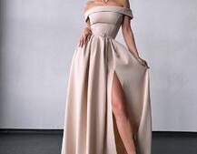 Сукня максі з відкритими плечима  Сукня максі з відкритими плечима  | PUSHKA SHOP