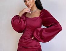 Атласний  комплект: корсет + спідниця з драпіруванням | PUSHKA SHOP