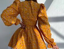 Квіткова сукня,декорована мереживом. Квіткова сукня,декорована мереживом. | PUSHKA SHOP