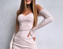 Трикотажна сукня міні з чашечками  | PUSHKA SHOP