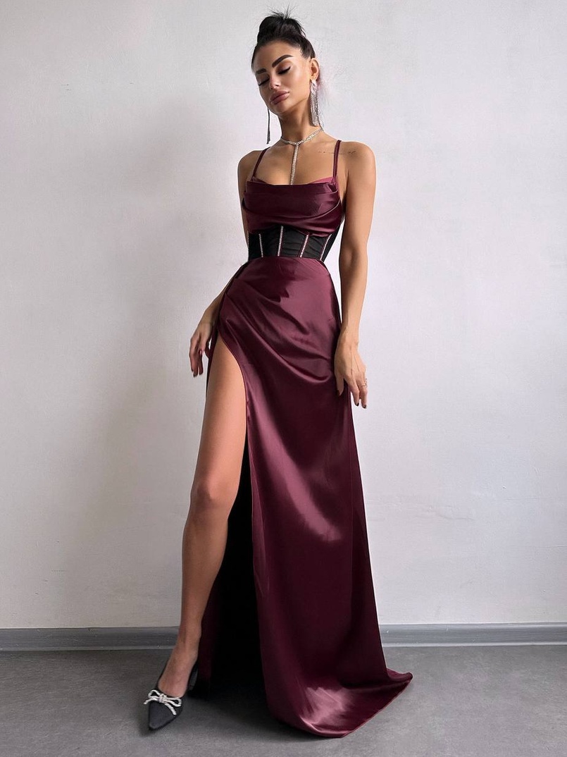 Комплект: корсет, декорований стразами + спідниця максі з драпіруванням  | PUSHKA SHOP