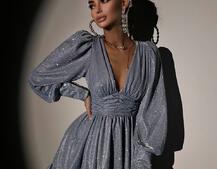 Сукня із пишною подвійною спідницею та драпіруванням  | PUSHKA SHOP